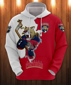 Cartoon Graphic All Over Print 3D Zip Hoodie For Fans Of Florida Panthers