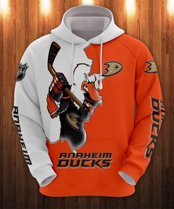 Cartoon Graphic Zip Hoodie - Anaheim Ducks 3D Edition