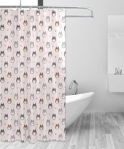 Cartoon Husky Dog Face Shower Curtain Modern Home Bathroom Hotel Spa Decorations Waterproof Fabric