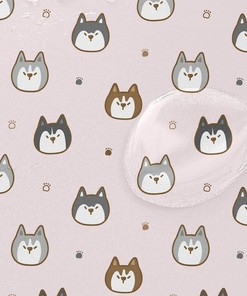Cartoon Husky Dog Face Shower Curtain Modern Home Bathroom Hotel Spa Decorations Waterproof Fabric