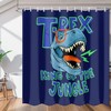 Cartoon Jungle Dragon Shower Curtain for Kids Bathroom Fantasy Creature Theme Home Decor 