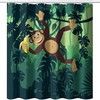 Cartoon Jungle Woodland Wildlife Monkey And Bananas Shower Curtain - Cute And Fun Animal For Bathroom Decor