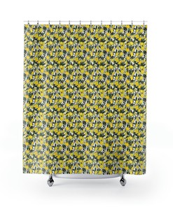 Cartoon Lemons Colorful Shower Curtain For Kids Bathroom