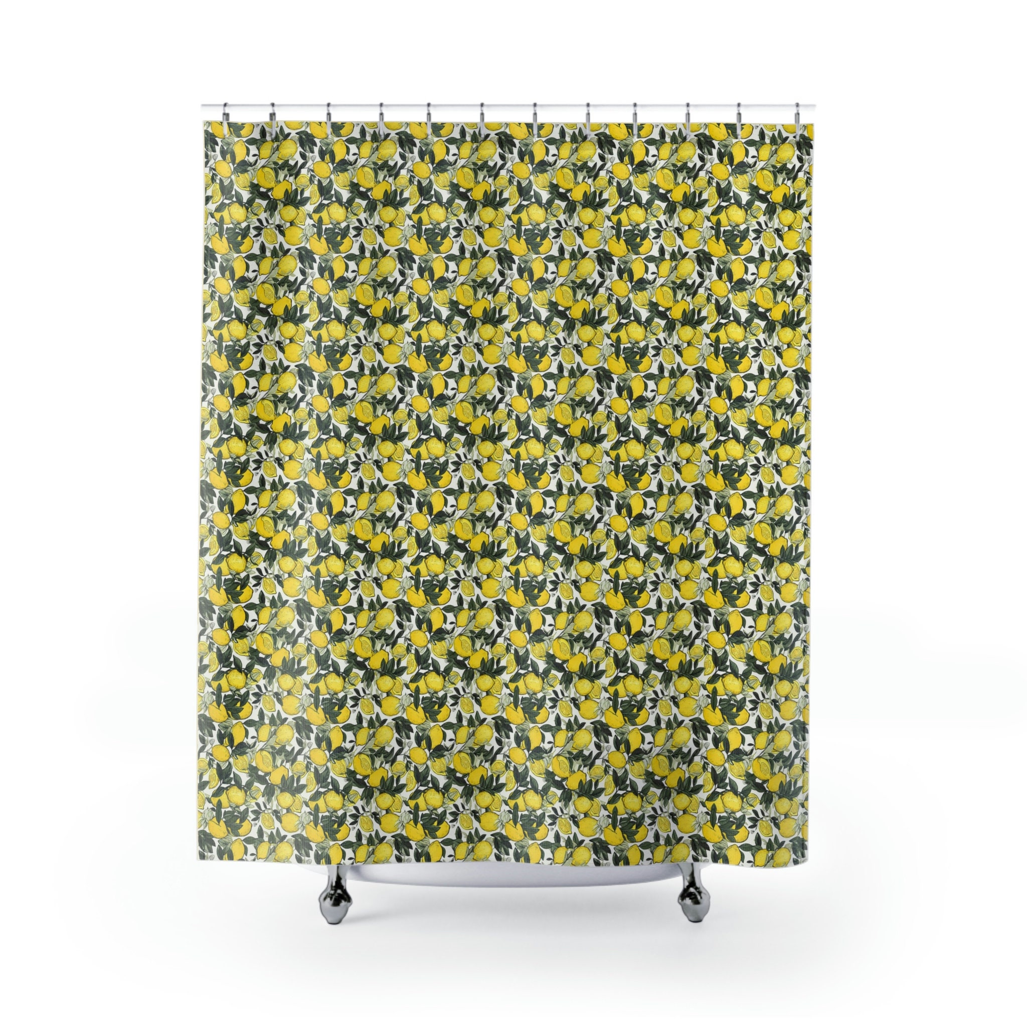 Cartoon Lemons Colorful Shower Curtain For Kids Bathroom