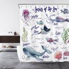 Cartoon Marine Life Jellyfish Whale Funny Shower Curtain For Bathroom Decor