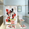 Cartoon Mickey & Minnie Waterproof Shower Curtain Set for Kids Bathroom 