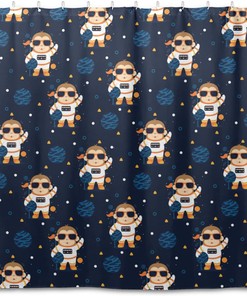 Cartoon Monkey Shower Curtain Modern Home Bathroom Hotel Spa Decorations Waterproof Fabric