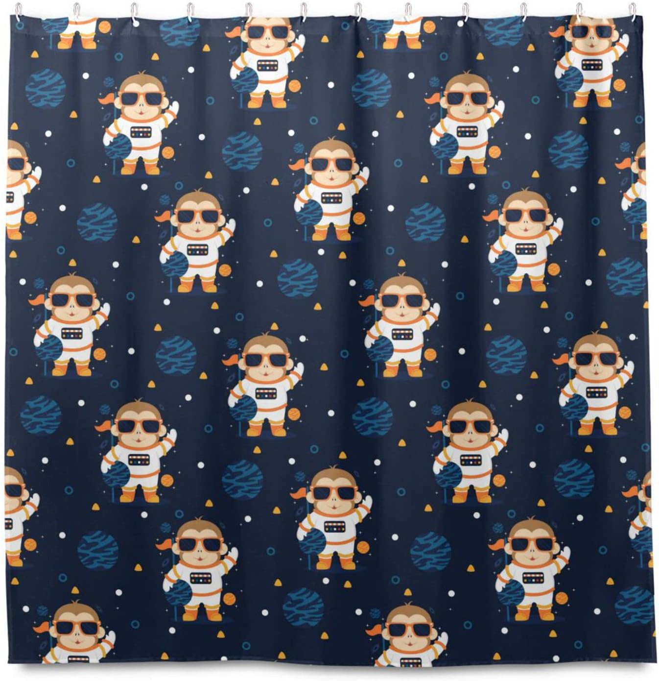 Cartoon Monkey Shower Curtain Modern Home Bathroom Hotel Spa Decorations Waterproof Fabric