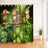Cartoon Monkey in Jungle Shower Curtain - Waterproof Fabric Bathroom Decor
