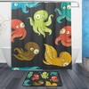Cartoon Octopus Funny Shower Curtain, Whimsical Bathroom Decor 