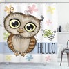 Cartoon Owl Butterfly Shower Curtain, Floral Background Illustration Print, Cloth Bathroom Decor