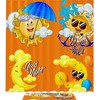 Cartoon Owl Decor Fabric Shower Curtain - Adorable Kids Bathroom Accessory
