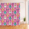 Cartoon Owl Waterproof Shower Curtain Set - Playful Bathroom Decor For Kids