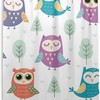 Cartoon Owls Waterproof Fabric Shower Curtain - Bathroom Decor by WELLDAY