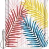 Cartoon Palm Trees Evergreen Leaf Waterproof Shower Curtain For Bathroom
