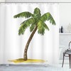 Cartoon Palm Trees Shower Curtain for Kid's Tropical Bathroom Decor