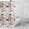 Cartoon Panda Bear Print Waterproof Shower Curtain for Kids Bathroom