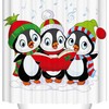 Cartoon Penguins Shower Curtain - Artistic Bathroom Decor