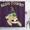 Cartoon Scenery Sloth Shower Curtain, Add a Whimsical Touch to Your Bathroom 