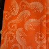 Cartoon Seahorse Stall Shower Curtain with Curvy Patterns