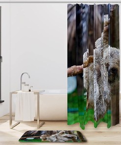 Cartoon Sloth Bathroom Shower Curtain, Adorable and Quirky Bathroom Decor