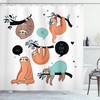 Cartoon Sloth Bathroom Shower Curtain, Playful and Fun Bathroom Decor 