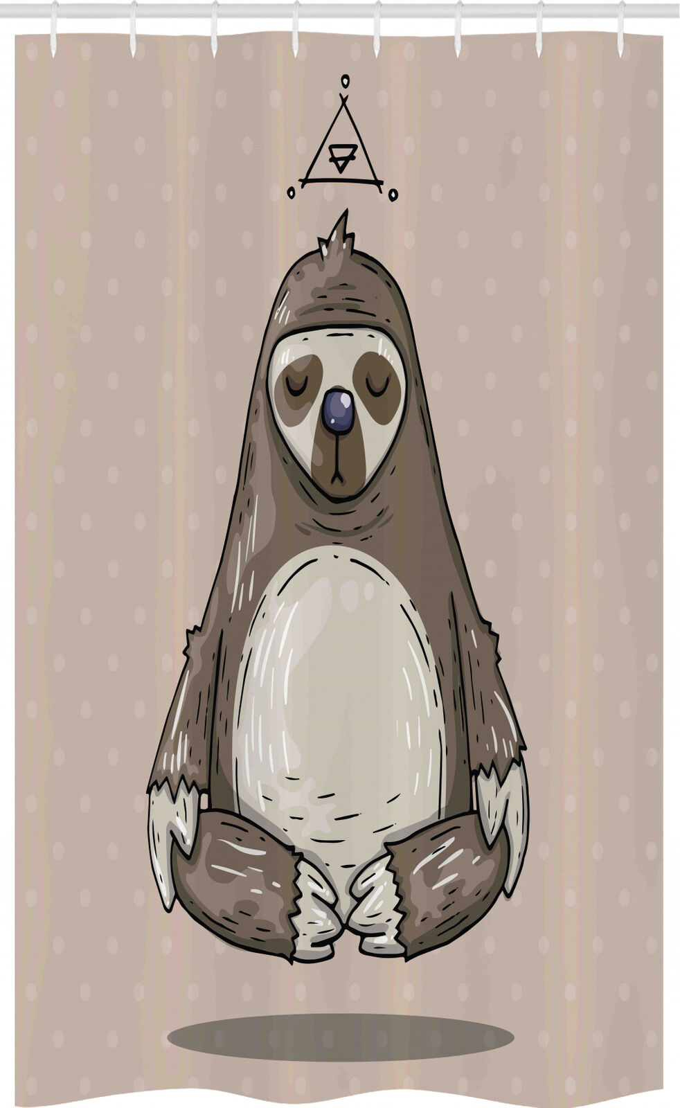 Cartoon Sloth Meditates Shower Stall Curtain