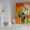 Cartoon Sport Bear Skate Shower Curtain For A Playful Bathroom
