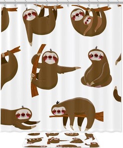 Cartoon Sun Waterproof Shower Curtain - Cheerful Bathroom Decor For The Summer Season