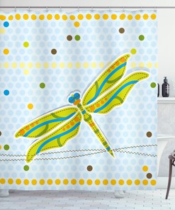 Cartoon Theme Dragonfly Shower Curtain For Your Kids' Bathroom
