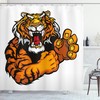 Cartoon Tiger Shower Curtain for Kids' Bathroom