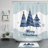 Cartoon Tree Snowflake Christmas Shower Curtain - Festive Bathroom Decor