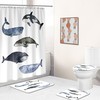 Cartoon Whales Animal Print Shower Curtain - Custom Durable Fabric