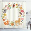 Cartoon Wildlife Pattern Forest Shower Curtain For Kids - Forest Shower Curtain Cartoon Wildlife Pattern