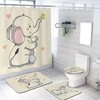 Cartoon Yellow Elephant and Butterfly Print Shower Curtain for Bathroom Decor