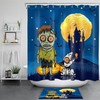 Cartoon Zombie And Undead Dog Halloween Shower Curtain - Fun And Festive Design