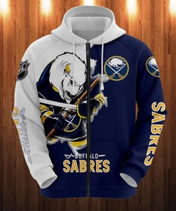 Cartoon-Inspired Buffalo Sabres Hoodie With 3D Zip Hoodie Design, A Must-Have For Fans