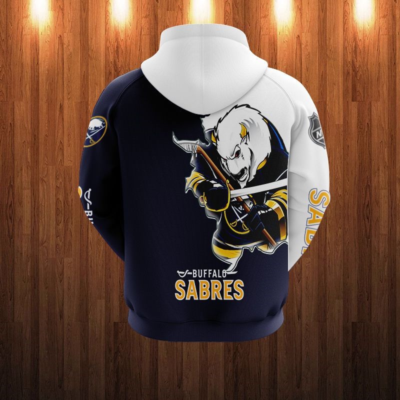 Cartoon-Inspired Buffalo Sabres Hoodie With 3D Zip Hoodie Design, A Must-Have For Fans
