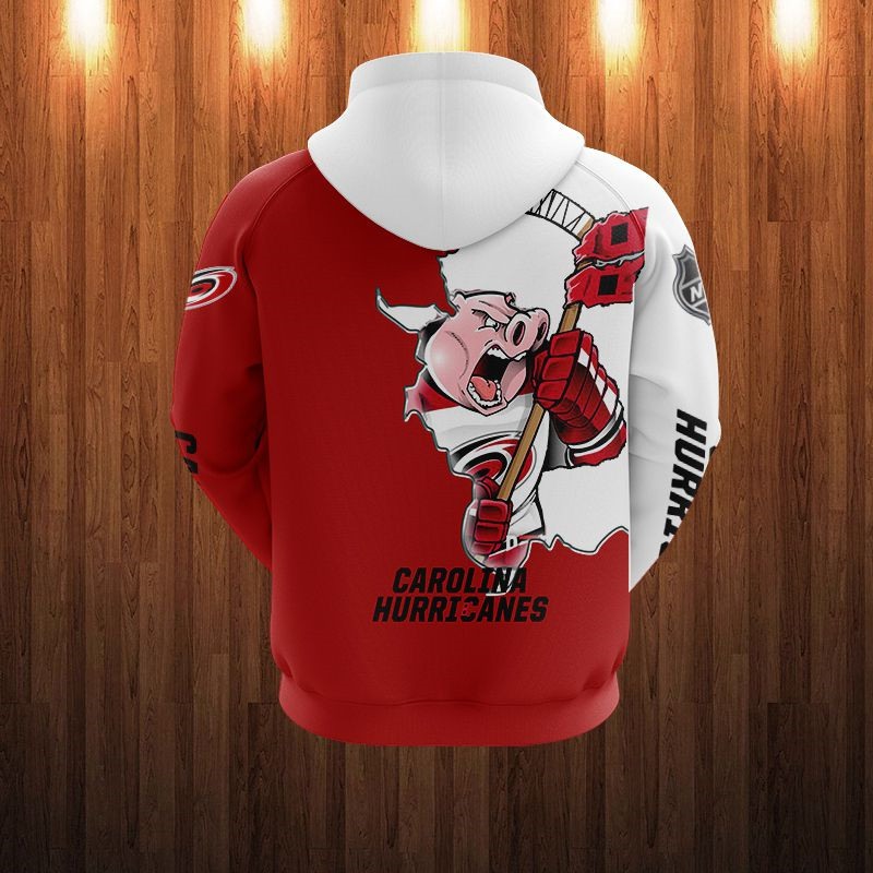Cartoon-Inspired Carolina Hurricanes Hoodie With 3D Zip Hoodie Design, Perfect Gifts For Fans