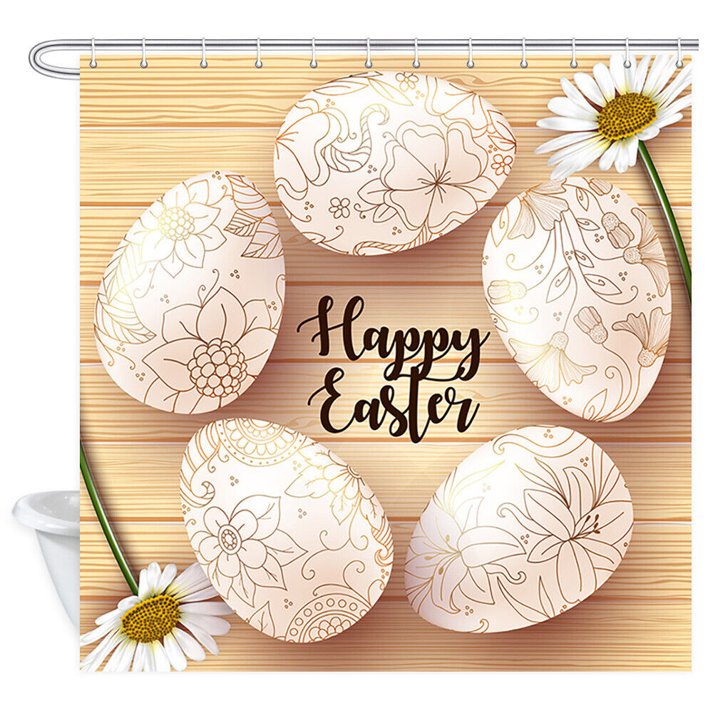 Carving Easter Eggs Shower Curtain Bathroom Decor With Unique Design - Image 2