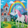 Castle Unicorn Rainbow Shower Curtain For Fantasy Inspired Bathroom Decor