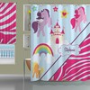 Castle and Rainbow Unicorn Shower Curtain for Whimsical Kids Bathroom Decor