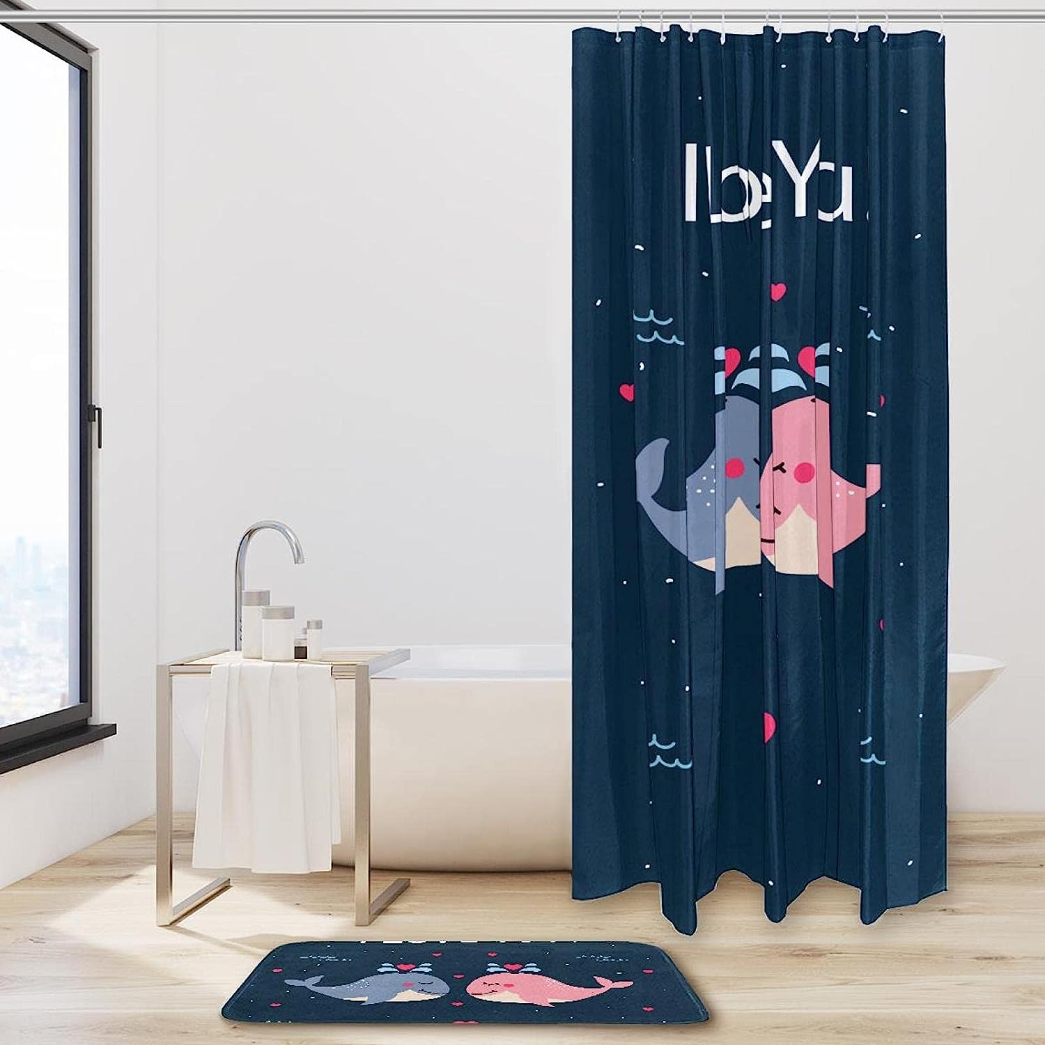 Cat Beach Summer Shower Curtain - Fun Bathroom Decor For Cat Lovers - Image 2