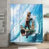 Cat Fish Sea Wave Unique Shower Curtain for Bathroom