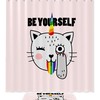 Cat Rainbow Unicorn Shower Curtain With Waterproof Fabric And Cute Rainbow Design