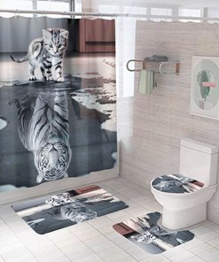 Cat Tiger Shower Curtain For Unique Bathroom Decor