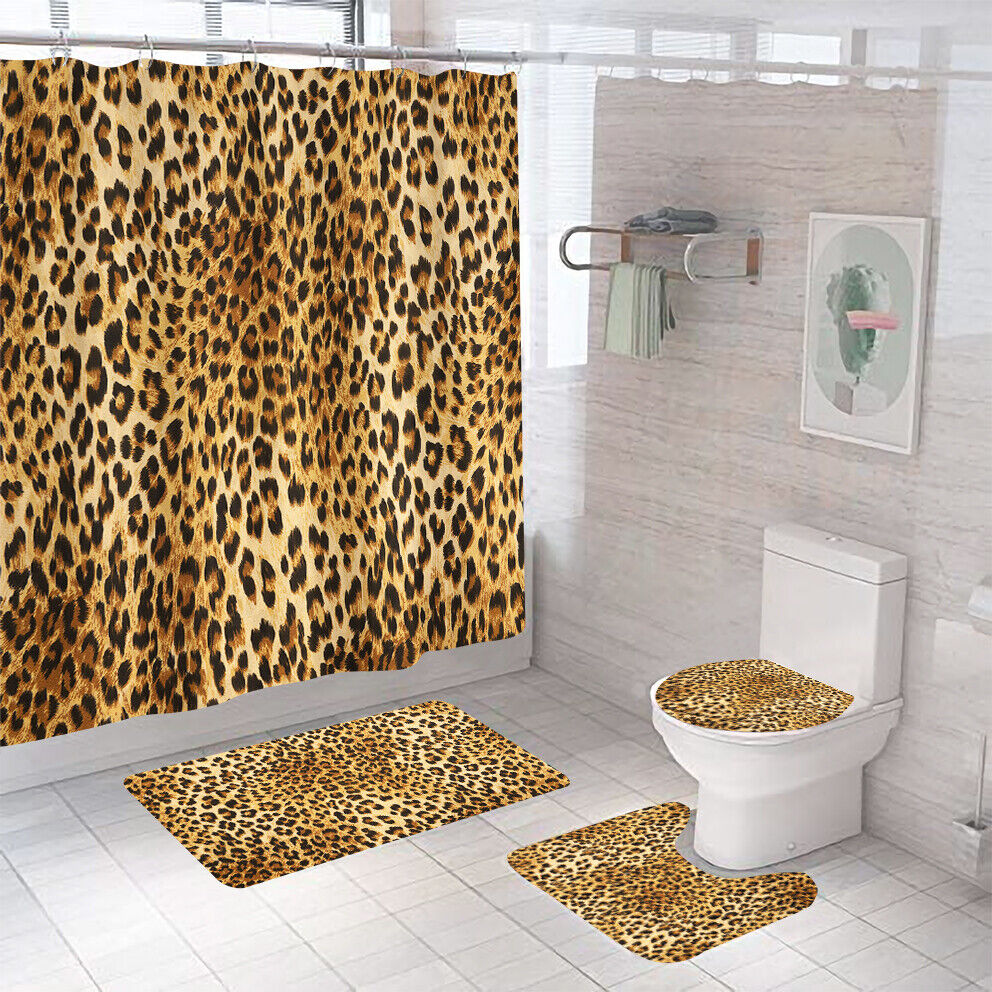 Catch The Eye With This Leopard Print Bathroom Shower Curtain