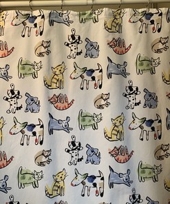 Cats And Dogs Oxford Bath & Home Shower Curtain - Fun Animal Bathroom Decor