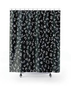 Cattle Brand Print Western Style Shower Curtain for Bathroom Decor