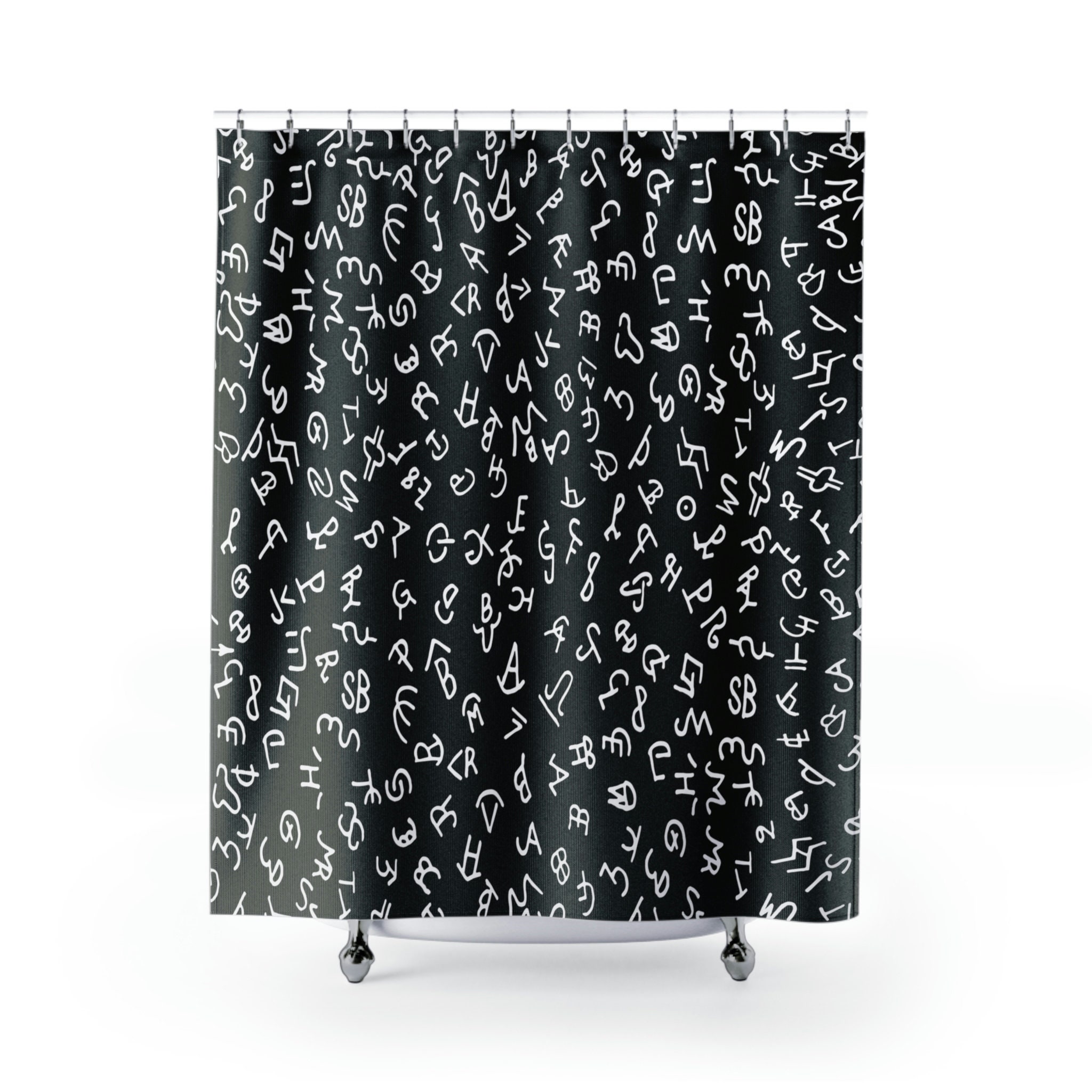 Cattle Brand Print Western Style Shower Curtain for Bathroom Decor